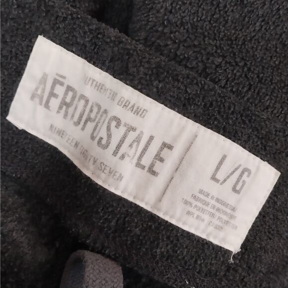 AEROPOSTALE! PLUSH GRAY OVERSIZED LIGO FRONT WIDE LEG SWEATPANTS, ACTIVE! SZ L - Picture 8 of 10